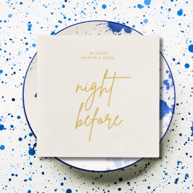 Minimalist Gold Script Night Before Rehearsal Napkin (Minimalist Gold Script Night Before Rehearsal Napkins
)