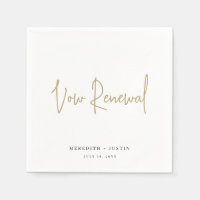 Minimalist Gold Script Vow Renewal Party