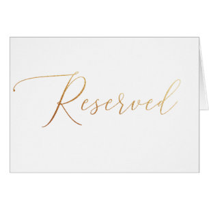 Minimalist Gold Script Wedding Reserved Sign