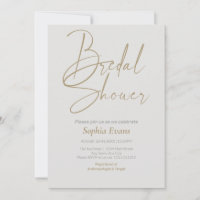 Minimalist Gold Silver Platinum Bridal Shower