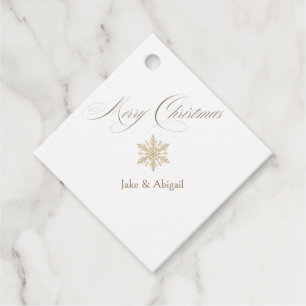 Minimalist Gold Snowflake Holiday Favour Tags