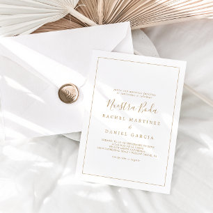Minimalist Gold Spanish Nuestra Boda Invitation