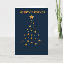 Minimalist Gold Star Christmas Tree Card