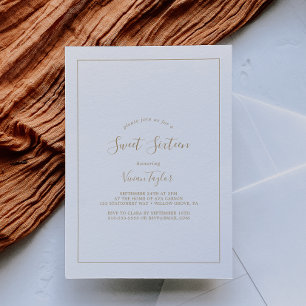 Minimalist Gold Sweet Sixteen Birthday Invitation