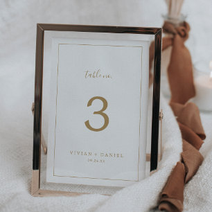 Minimalist Gold Table Number