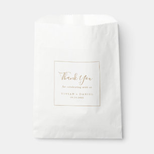 Minimalist Gold Thank You Wedding Favour Bags