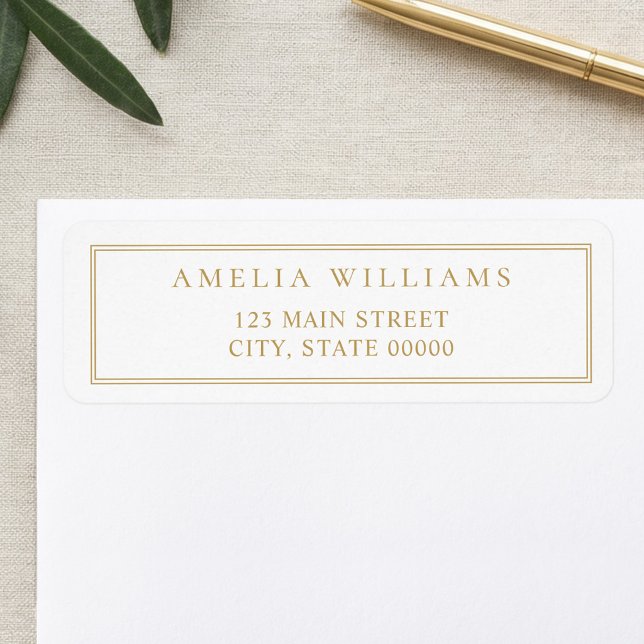 Minimalist Gold Two Border Return Address (Creator Uploaded)