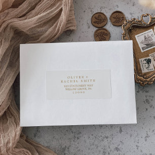 Minimalist Gold Typography Guest Address Labels