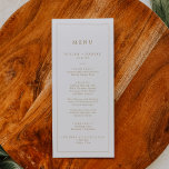 Minimalist Gold Typography Wedding Dinner Menu<br><div class="desc">This minimalist gold typography wedding dinner menu card is perfect for a simple wedding. The modern romantic design features classic gold and white typography. Customisable in any colour. Keep the design simple and elegant, as is, or personalise it by adding your own graphics and artwork. This menu can be used...</div>