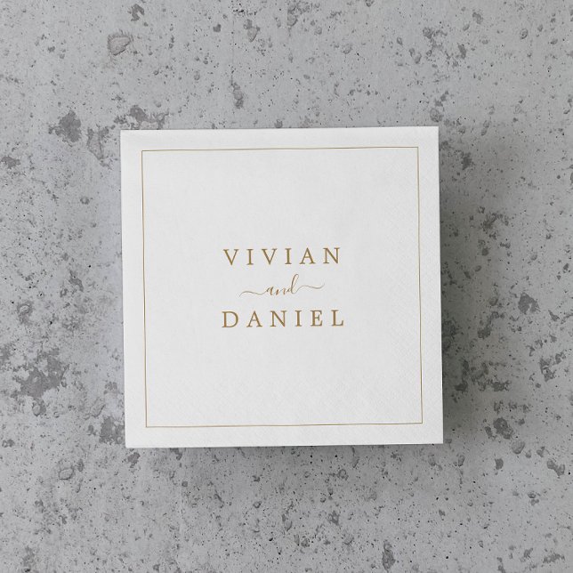 Minimalist Gold Wedding Napkin (Creator Uploaded)