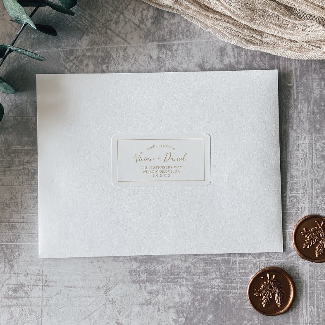 Minimalist Gold Wedding RSVP Address Labels (Creator Uploaded)