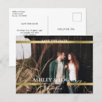 Minimalist Gold Wedding Save the Date Photo
