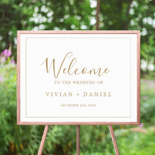 Minimalist Gold Wedding Welcome Poster