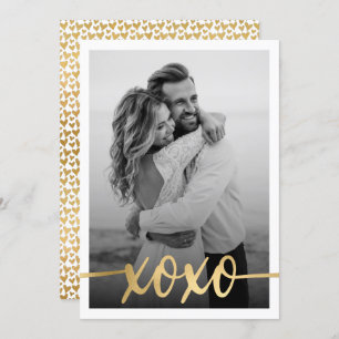 Minimalist Gold XOXO Valentine's Day Photo