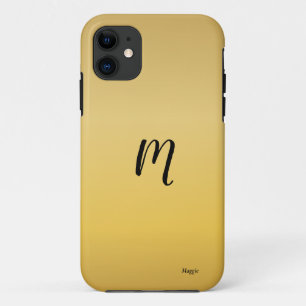 Minimalist golden blank Monogram Case-Mate iPhone Case