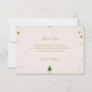 Minimalist Golden Festive Winter Glow Thank You Card