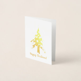 Minimalist golden foil Christmas Card