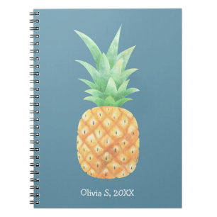 Minimalist Golden Pineapple Personalised Notebook