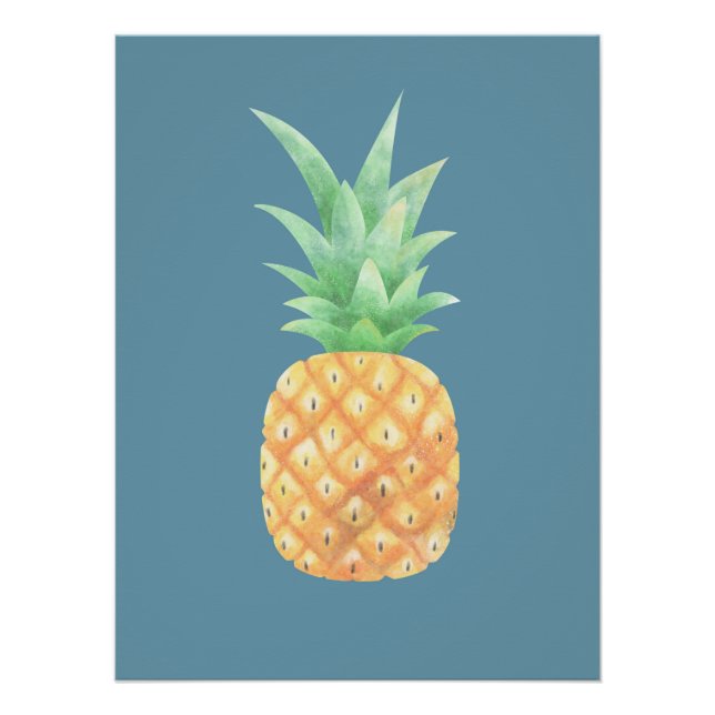 Minimalist Golden Pineapple Poster (Front)