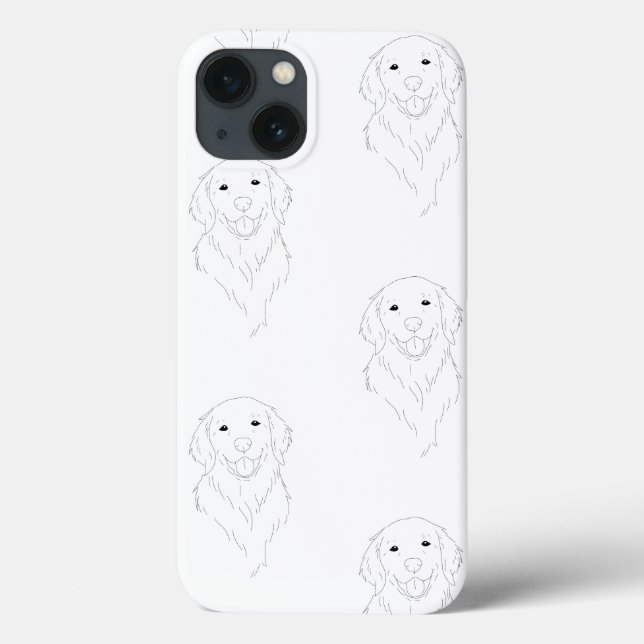 Minimalist Golden retriever lover phone case (Back)
