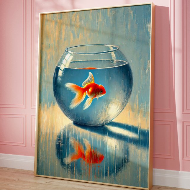Minimalist Goldfish Bowl Wall Art Print (Creator Uploaded)