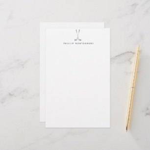 Minimalist Golf Clubs Personalized Stationery