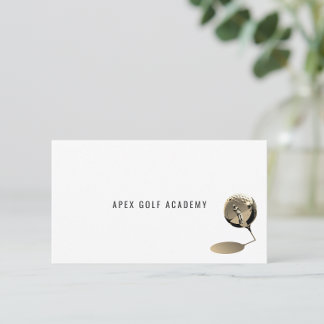Minimalist Golf Coach Academy Sepia ver Business Card