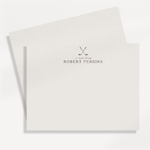 Minimalist Golf logo Ivory Stationery Note Card