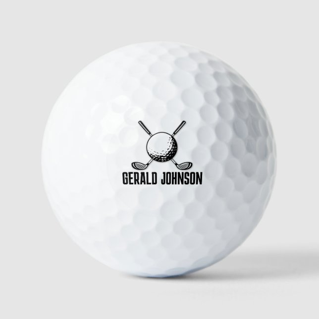 Minimalist Golf Monogram Design Balls (Front)