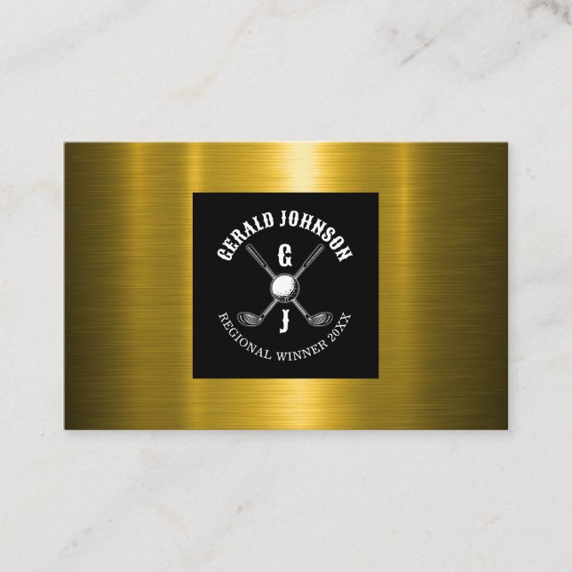 Minimalist Golf Monogram Design Business Card (Front)