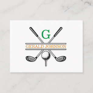 Minimalist Golf Monogram Design Business Card