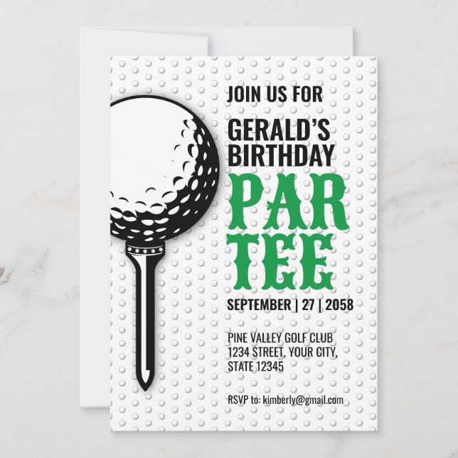 Minimalist Golf Party Design Design Invitation (Front)