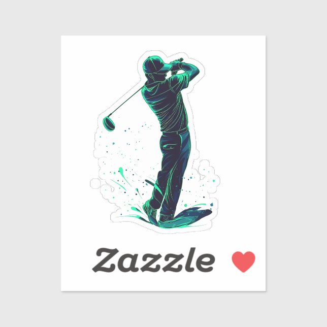 Minimalist Golfer Green Glow Silhouette (Sheet)