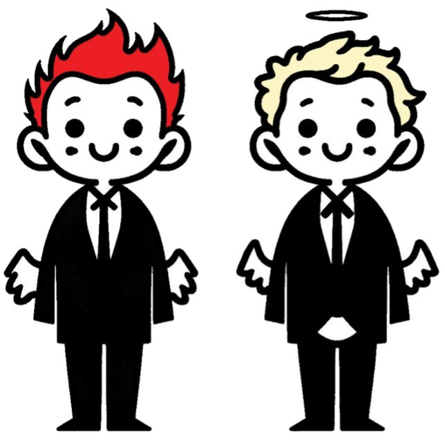 Minimalist GOOD OMENS Character Angel And Devil T-Shirt (Creator Uploaded)