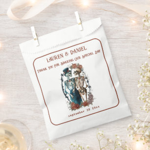 Minimalist Gothic Skeleton Wedding Favour Bags