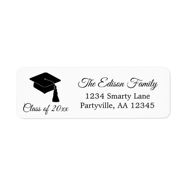 Minimalist Grad Cap Class of 2018 Address Label (Front)