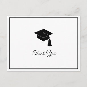 Minimalist Grad Cap Class of 2018 Thank You Postcard