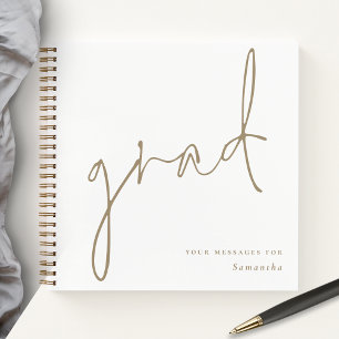 Minimalist Grad Gold Script Graduate Guest Book