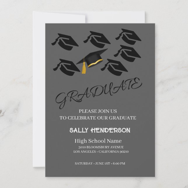 Minimalist Grad Party Invitation (Front)