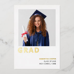 Minimalist Grad Real Gold Foil Announcement