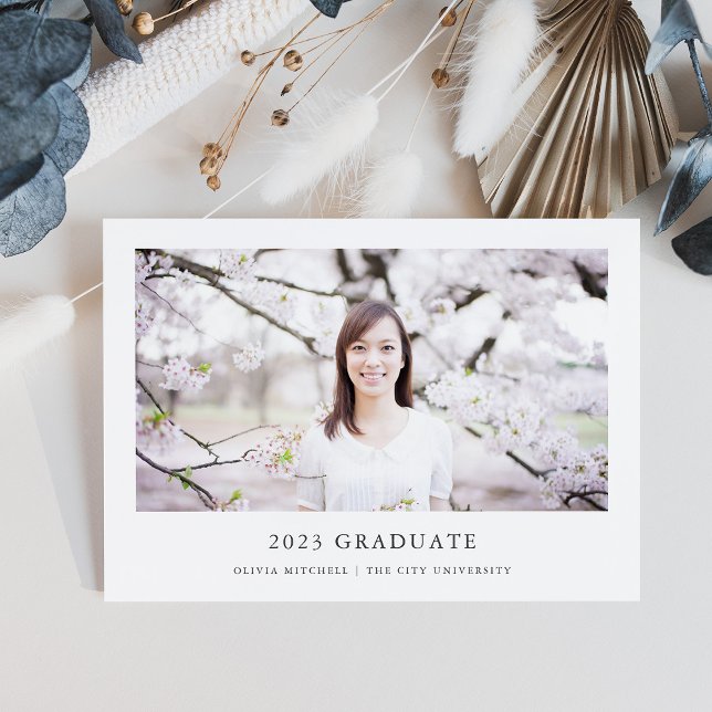 Minimalist Grad | Simple Photo Graduation Announcement (Creator Uploaded)
