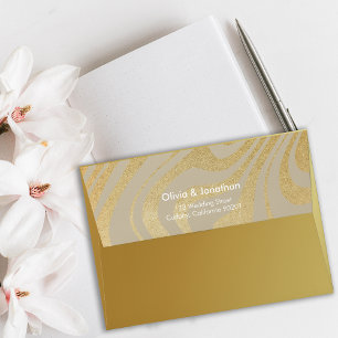 Minimalist Gradient Gold Wedding Invitation Envelope