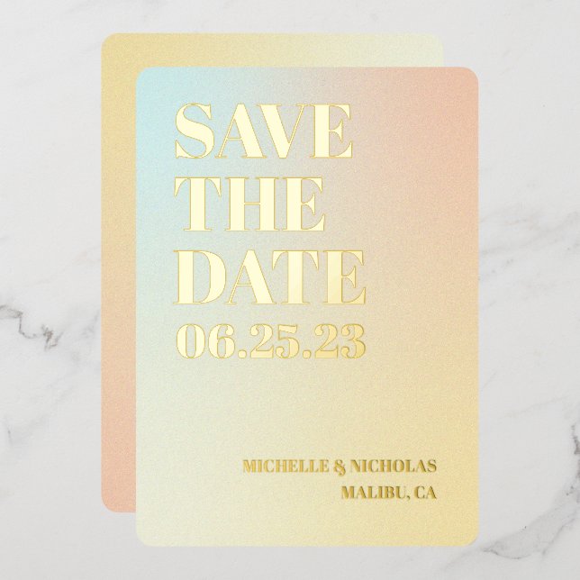 Minimalist Gradient Save the Date Card (Front/Back)