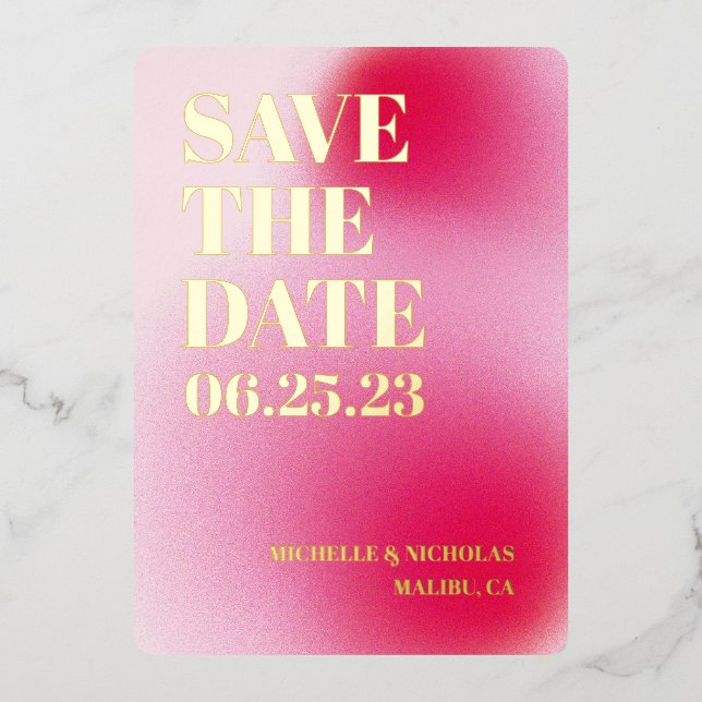 Minimalist Gradient Save the Date Card (Front)