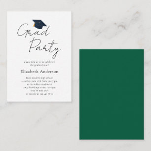 Minimalist Graduate Cap Typography Invitation