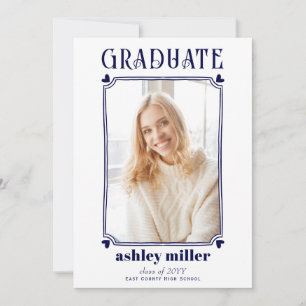 Minimalist GRADUATE Class Of 2025 graduation photo Invitation