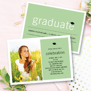 Minimalist Graduate Photo Simple Graduation Party Invitation