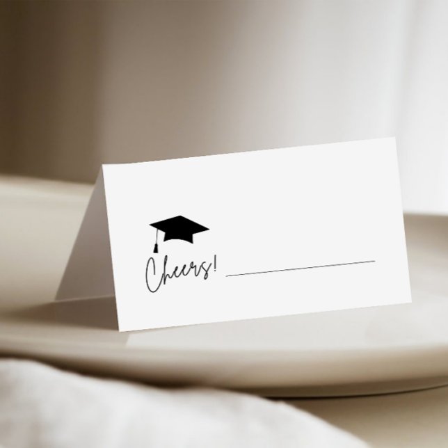 Minimalist Graduation Cap Fill in  Place Card (Creator Uploaded)