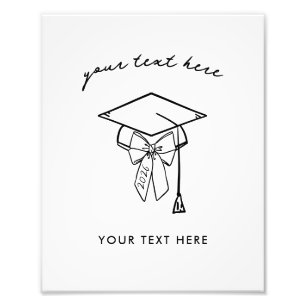Minimalist Graduation Cap with Bow Sign