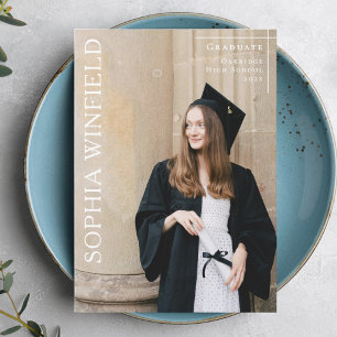 Minimalist graduation class 2026 announcement card